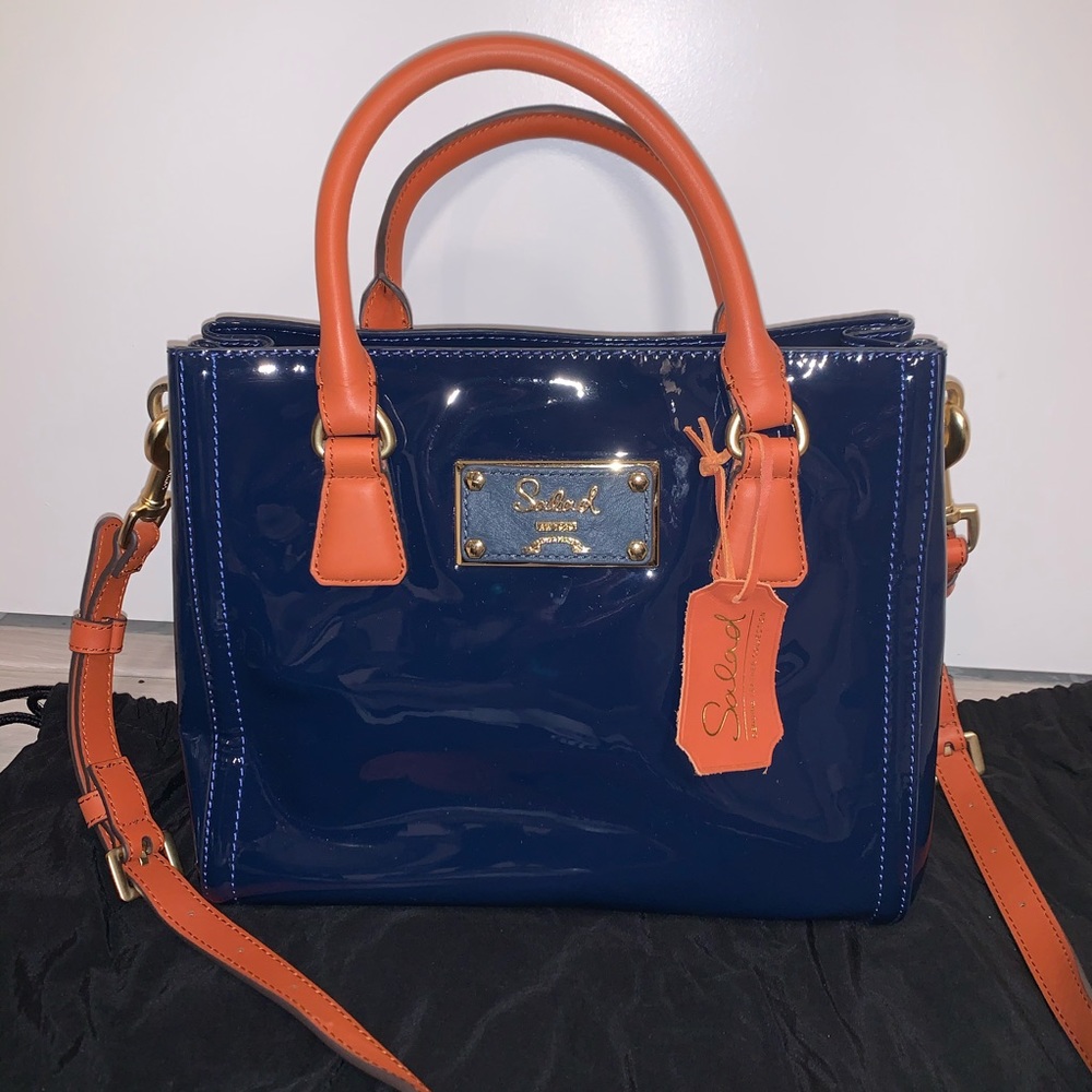SALAD Dark Blue and Orange Handbag